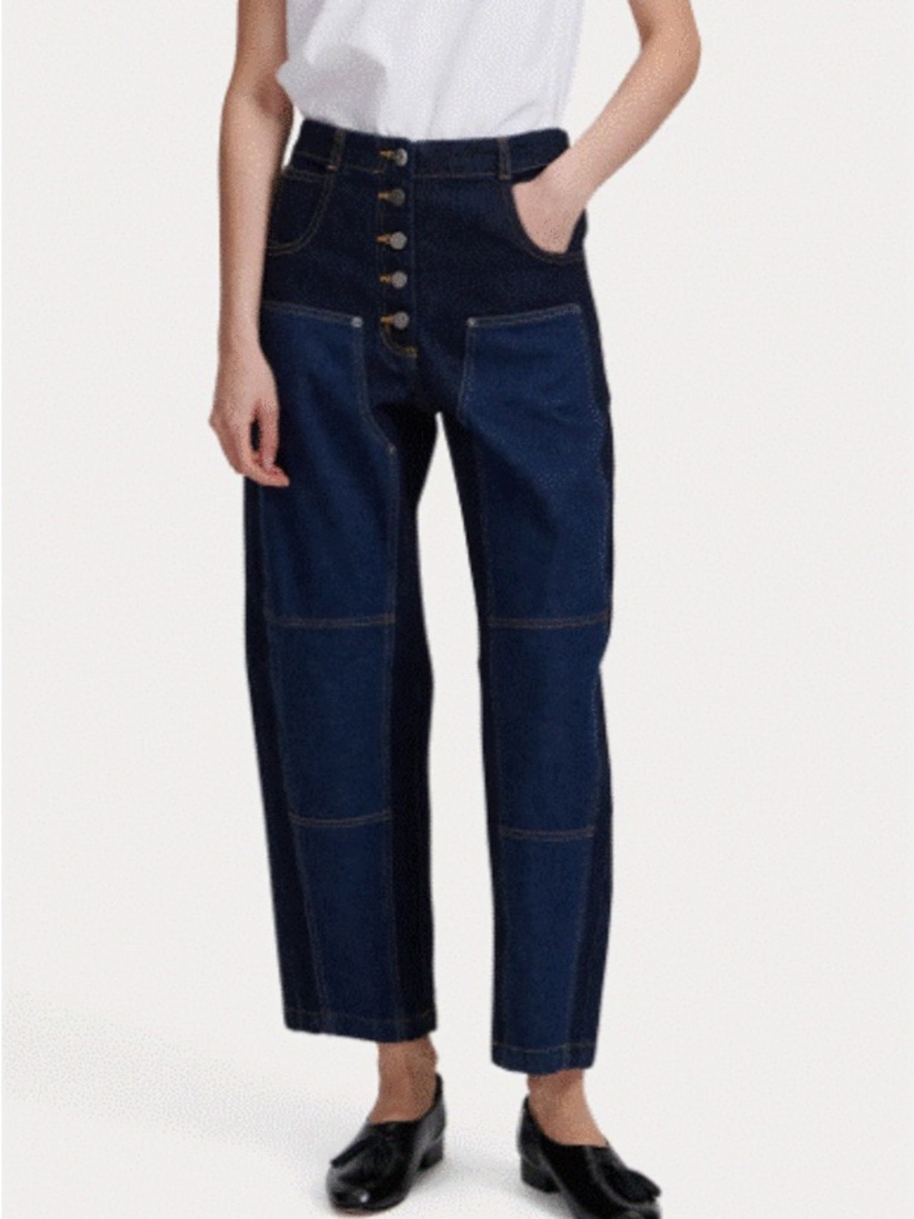 Rachel Comey Two-Tone elevated carpenter pant